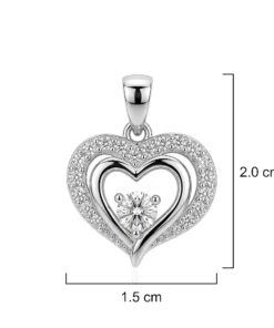 Dijes triple? corazon circon  blanco