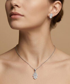 Aretes y Dije Mano de Fatima