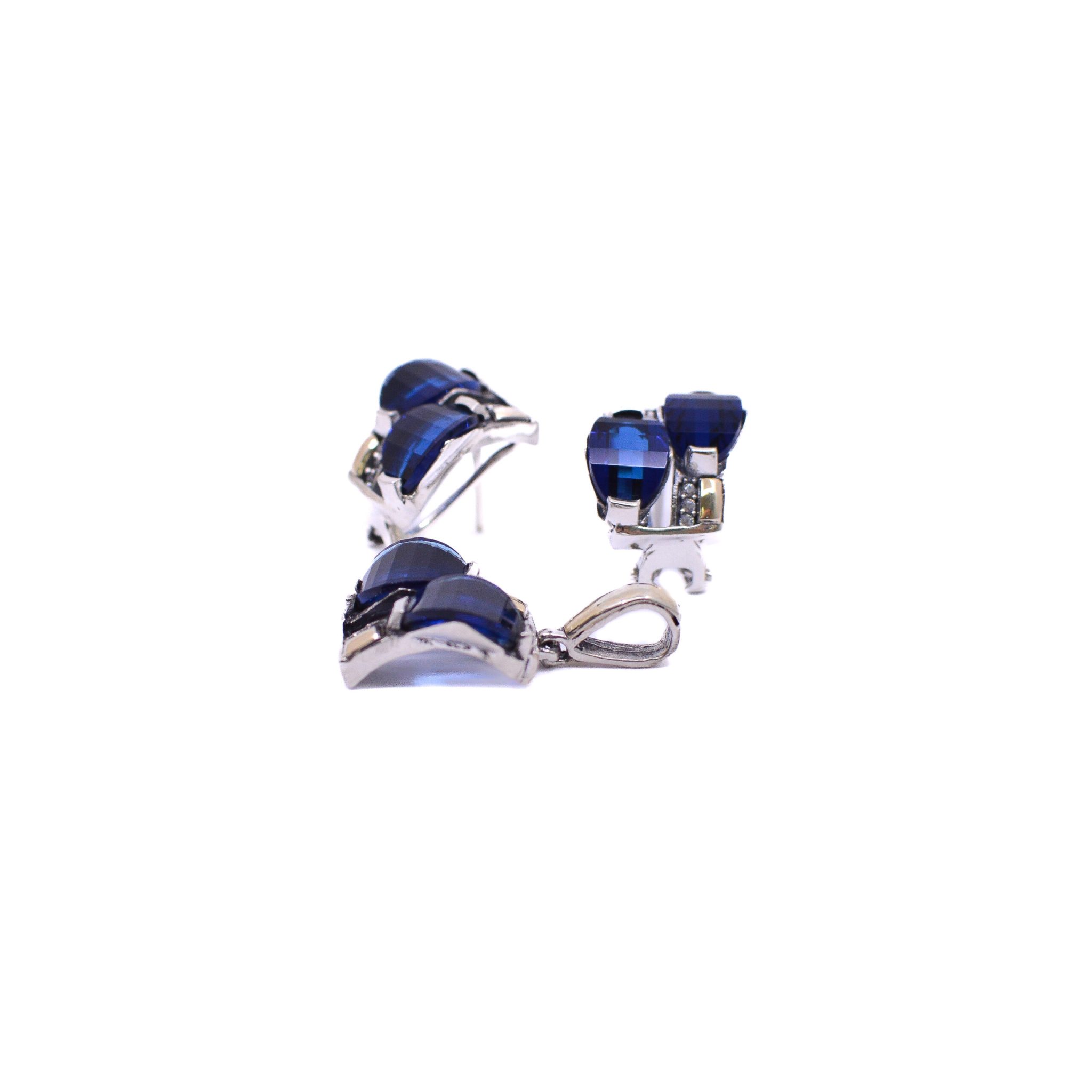 Aretes y Dije Piedra Azul