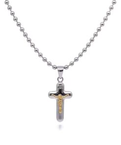 Dije Cruz Armada Plata 925 y L?mina de Oro 18k
