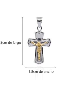 Dije Cruz Plata 925 y L?mina de Oro 18k