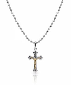 Dije Cruz Plata 925 y L?mina de Oro 18k 6cm