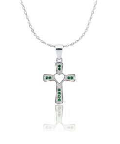 Dije Cruz y Coraz?n Plata 925 1.4cm